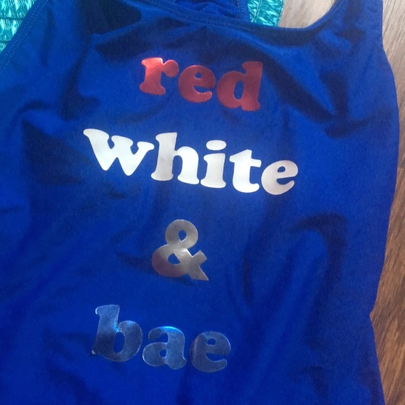 No Boundaries One Piece Swimsuit Medium Blue Patriotic - Picture 4 of 6